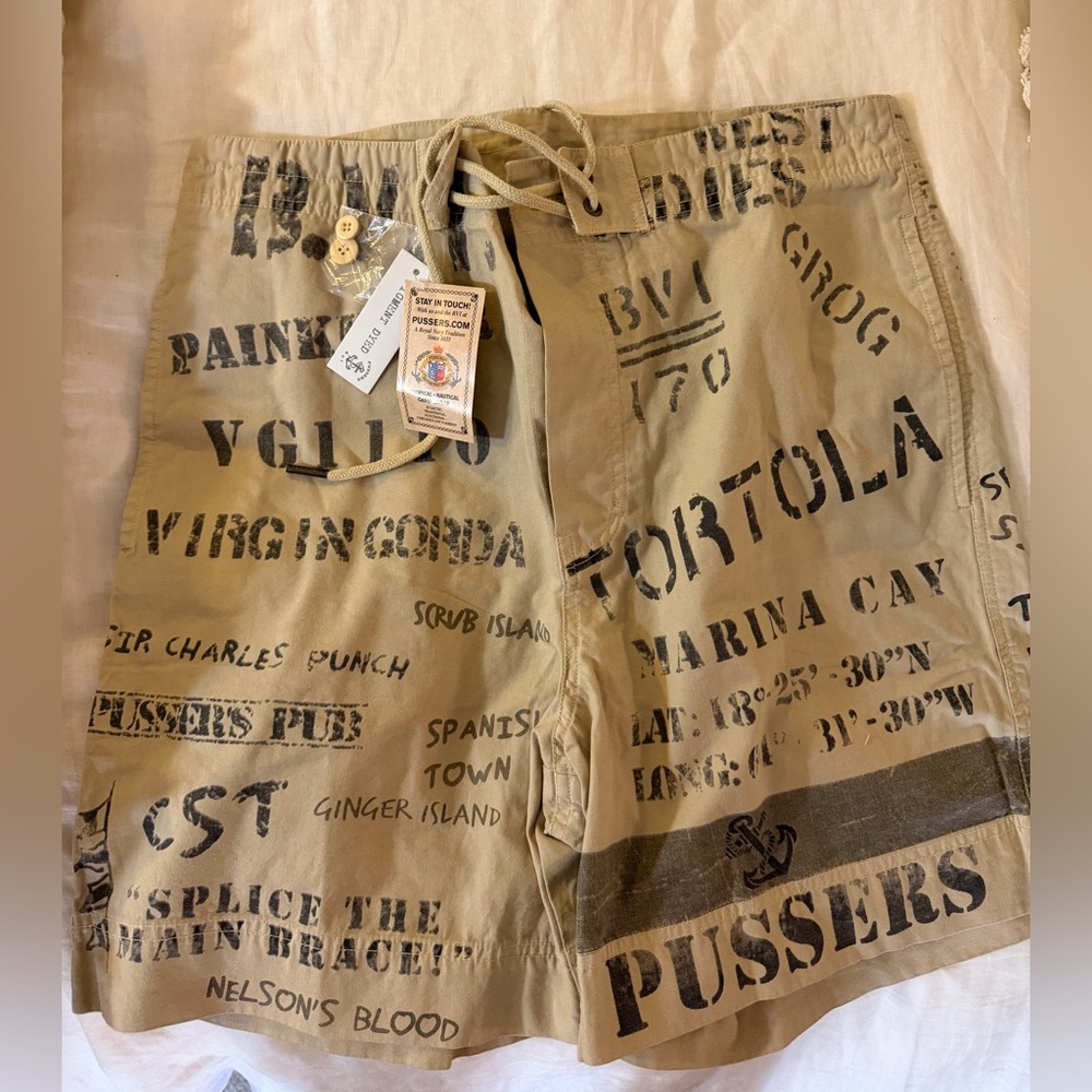 Tan Graphic Men Shorts